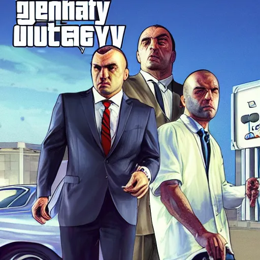 Prompt: Kevin O'Leary GTA V cover art