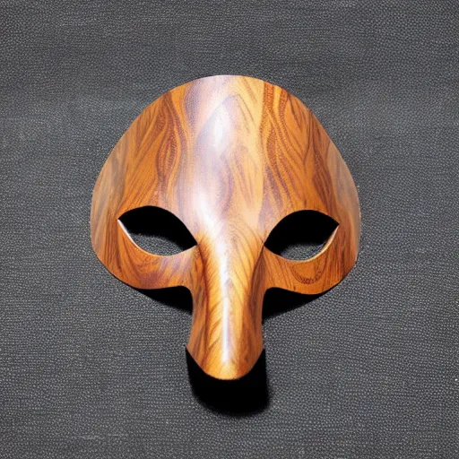 Prompt: spiral motif wooden mask