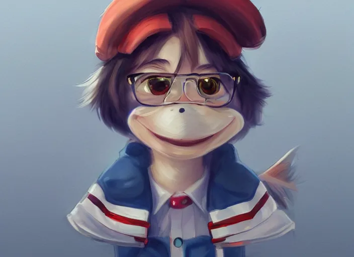 Image similar to detailed concept art of a cute iconic anthropomorphic duck character wearing a sailor suit by wlop on bcy. net, realistic. detailed feathers, art by cheng yi. artstationhd