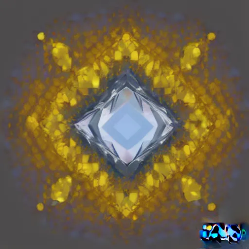 Image similar to yellow crystal gem, digital art, neutral background