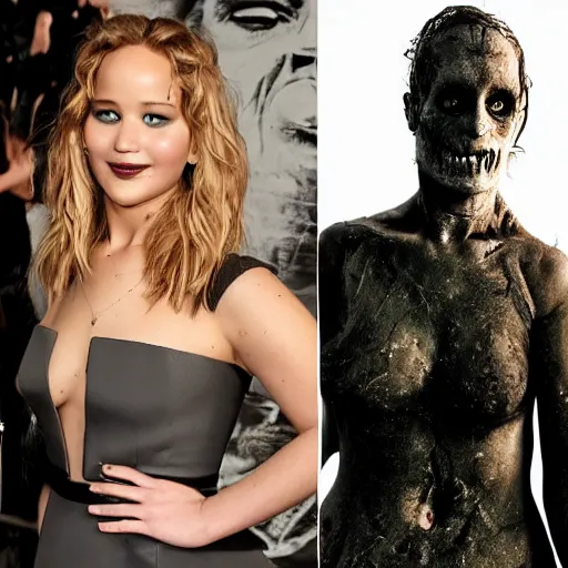 Image similar to jennifer lawrence is frankenstein's monster