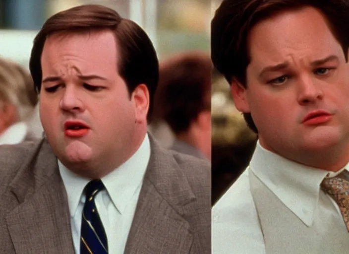 Image similar to Kevin Malone as Gordon Gecko in Wall Street 1987