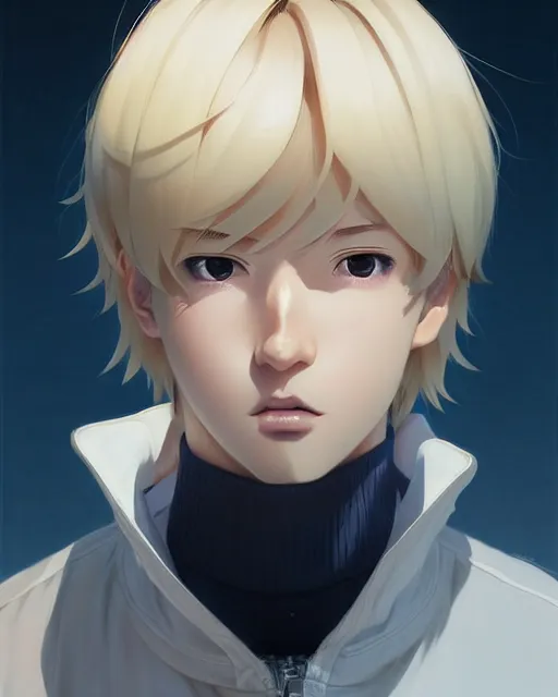 Image similar to portrait Anime guy of Anthony Starr cute-fine-face, blonde pretty face, realistic shaded Perfect face, fine details. Anime. realistic shaded lighting by Ilya Kuvshinov katsuhiro otomo ghost-in-the-shell, magali villeneuve, artgerm, rutkowski, WLOP Jeremy Lipkin and Giuseppe Dangelico Pino and Michael Garmash and Rob Rey