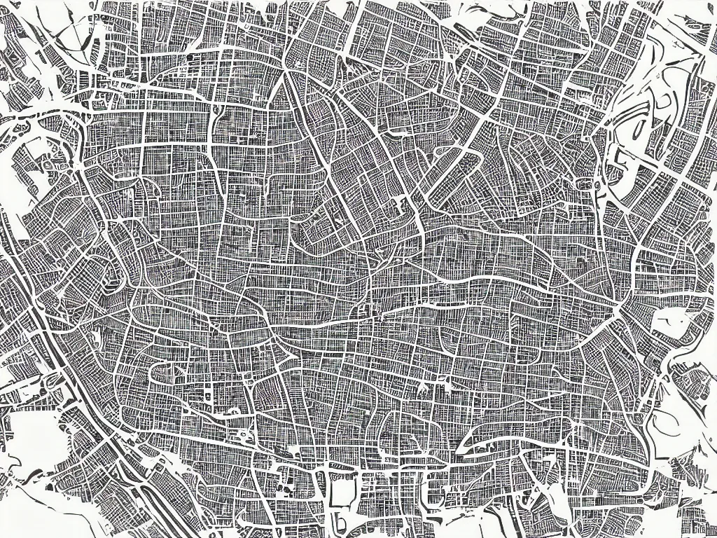 Prompt: A map of Sant Petersburg , Ink drawing by Deven Rue, fine point pen