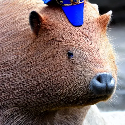 Image similar to capybara dressed as a king