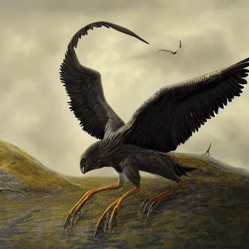 Prompt: thestral highly detailed, sharp focus, digital painting, oil painting, artwork, museum work, by Robert Bateman, by Carl Brenders,