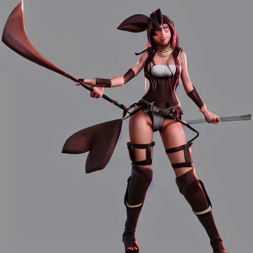 Image similar to character sheet of battle bunny akali (League of Legends). 3d render, octane render, iRay, ray tracing, realistic, highly detailed, trending on artstation, 4k, cgsociety, unreal engine 5, redshift render, blender cycles, behance, cg