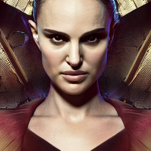 Image similar to natalie portman as plague dr 1 4 7 3, splash art, movie still, cinematic lighting, ray tracing, detailed face, octane render, long lens, shallow depth of field, bokeh, anamorphic lens flare, 8 k, hyper detailed, 3 5 mm film grain