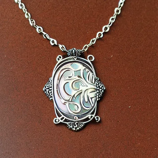 Prompt: necklace pendant artnouveau