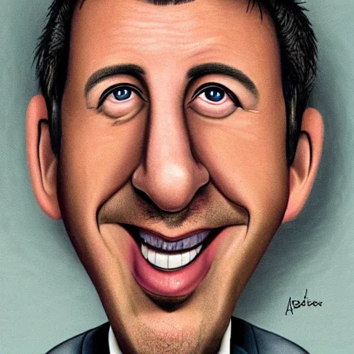 Prompt: a lifelike accurate caricature drawing of adam sandler