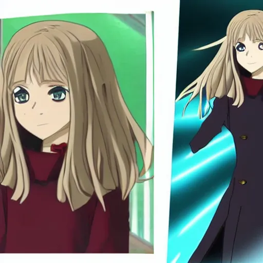 Image similar to elisabeth olsen as an anime character