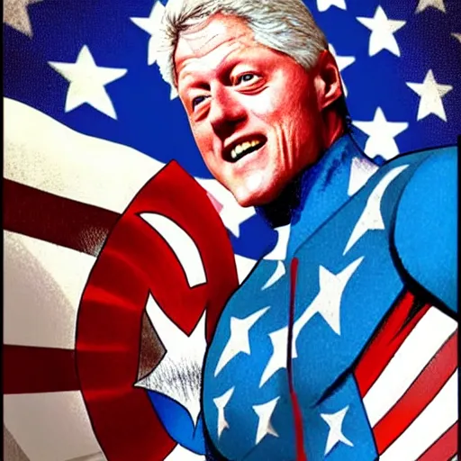 Image similar to bill clinton as captain america