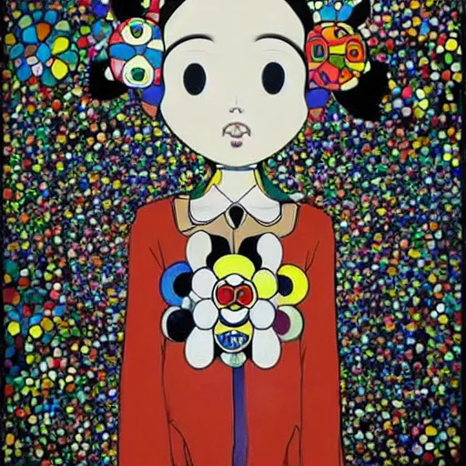 Prompt: a surreal portrait of a girl by takashi murakami