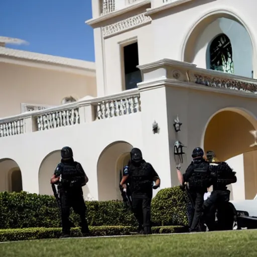 Image similar to FBI raiding mar-a-lago