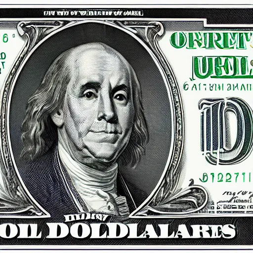 Prompt: dollar bill with Rosalía face inside