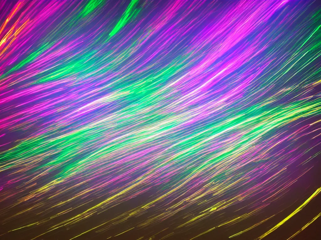 Image similar to beautiful streaks of light moving across the screen with highlights of color
