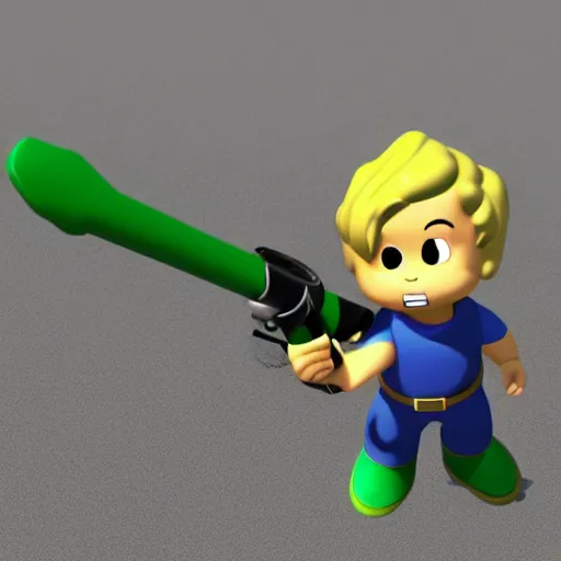 Image similar to 3 d toy vault boy from fallout : new wegas,