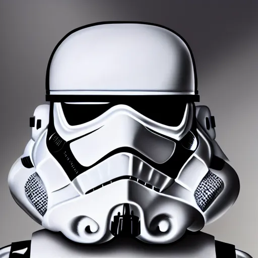 Image similar to detailed portrait of a storm trooper holding a long sandwich, extremely detailed and intricate, 8 k illustration