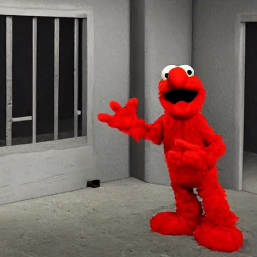 Prompt: elmo in prison