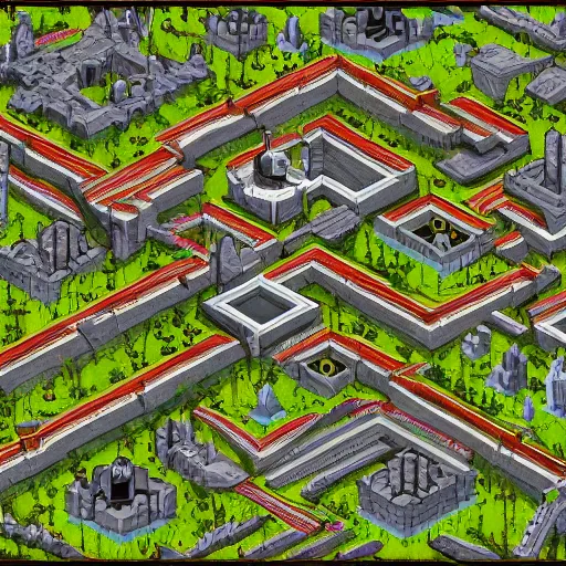 Image similar to where's wally in an underground dwarven stronghold, isometric view, photorealism