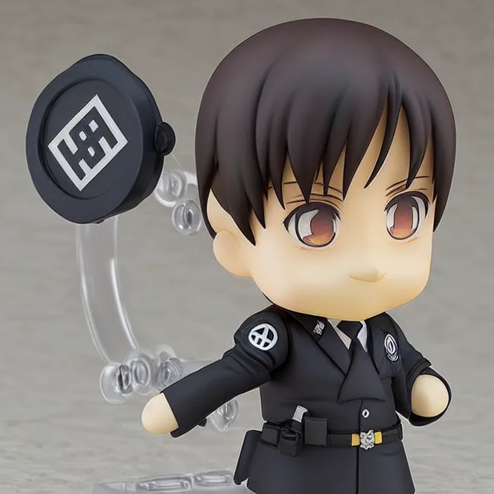 Image similar to An anime Nendoroid of Adolf Hitler with his adolf hitler moustache, figurine, detailed product photo