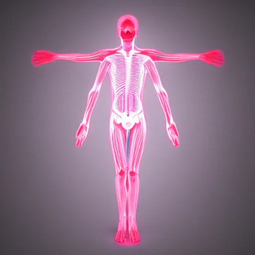 Prompt: human vascular light body ascending from 3 rd dimension to 4 th and 5 th dimensions