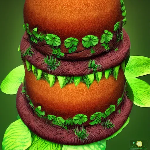 Image similar to jungle cakes, ultra realistic, ultra detailed, lush, beautiful, digital art, photorealistic,