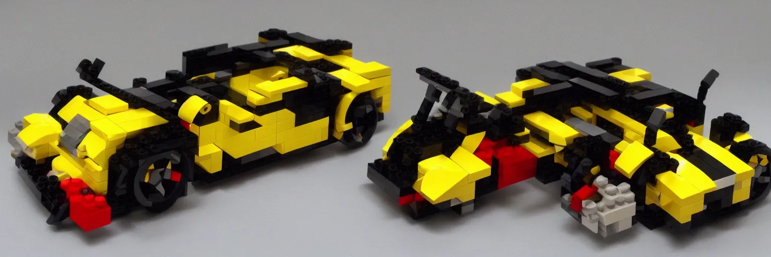 Image similar to lamborghini. lego style