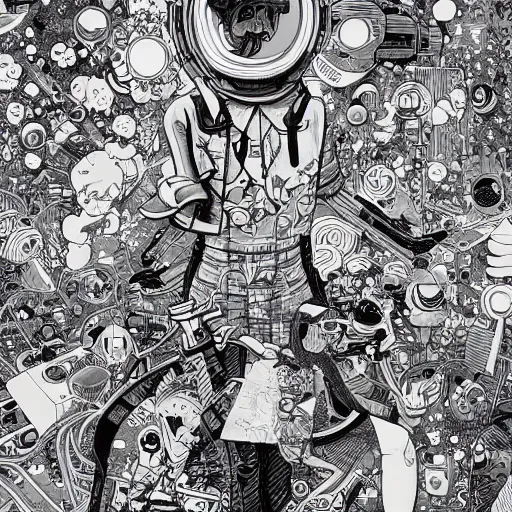 Image similar to james jean, mcbess art of a party in space, hyper detail