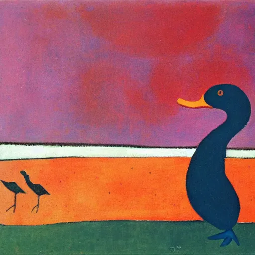 Image similar to a duck on the prowl oil painting rufino tamayo