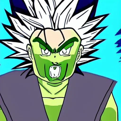 Image similar to portrait of Rick Sanchez as a dragon ball character, perfectly animated