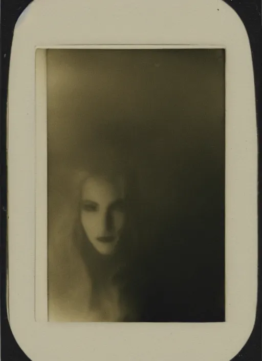 Image similar to photograph of a pale ghost, flash polaroid, by george hurrell, hazy light rays, golden hour