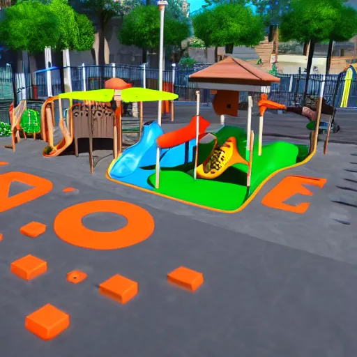 Image similar to cute playground unreal engine rendering 4k next-gen