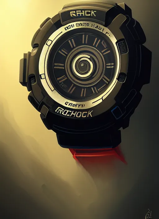 Image similar to portrait a gshock ga 2 1 0 0 watch highly detailed, digital painting, concept art, smooth, sharp focus, illustration, art by greg rutkowski