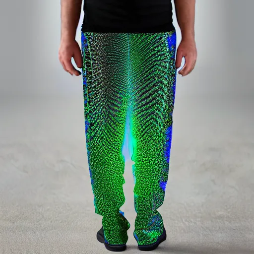 Image similar to holographic fractal pattern chrome green