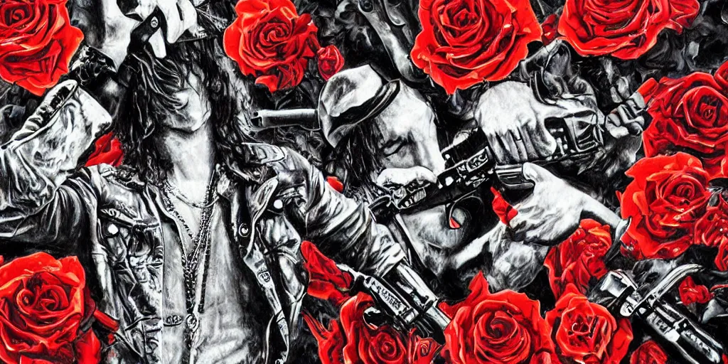 Image similar to guns and roses artwork