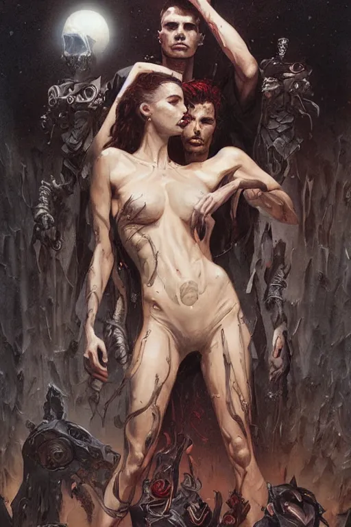 Prompt: love will tear us apart, extremely detailed painting by gerald brom and and greg rutkowski