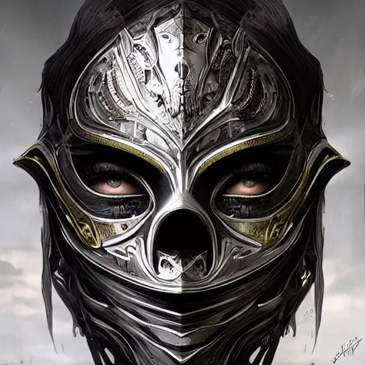 Prompt: Very very very very highly detailed epic photo of face with venetian mask, intricate, dystopian, sci-fi, extremely detailed, digital painting, artstation, concept art, smooth, sharp focus, illustration, intimidating lighting, mystic environment, incredible art by Artgerm and Vincent di Fate