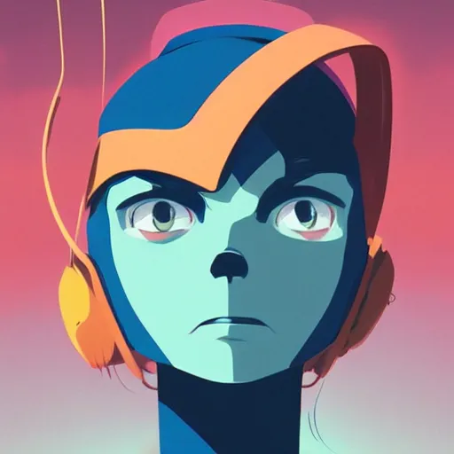 Image similar to face icon stylized minimalist flcl, loftis, cory behance hd by jesper ejsing, by rhads, makoto shinkai and lois van baarle, ilya kuvshinov, rossdraws global illumination