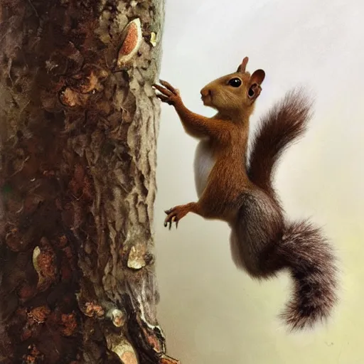 Prompt: a squirrel with huge nuts, highly detailed, digital painting, artstation, concept art, matte, sharp focus, art by greg rutkowski and alphonse mucha,