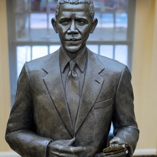 Prompt: A statue of Barack Obama