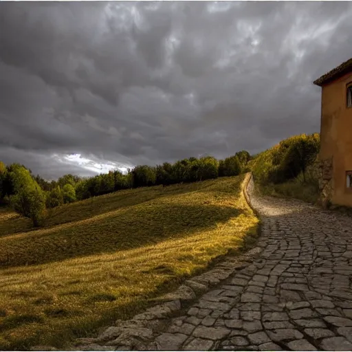 Image similar to camino santiago, photography, detailed, award winning photo, beautiful lighting