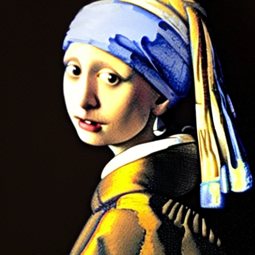Prompt: the trump with the pearl earring by Vermeer