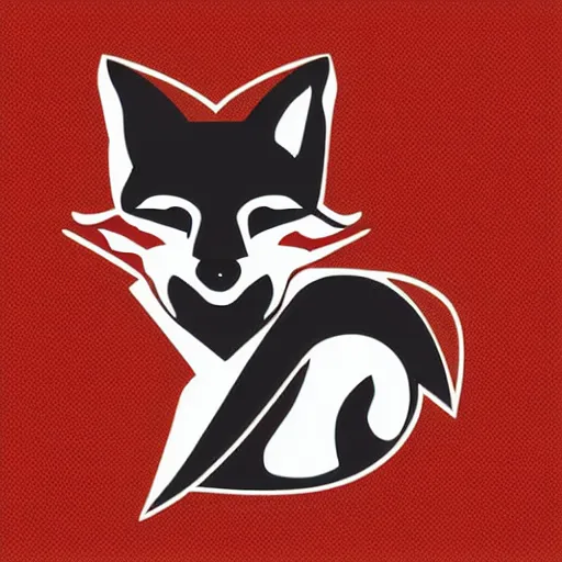 Image similar to military logo that involves foxes, white and red color scheme