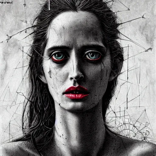 Image similar to portrait of eva green art by toha mashudi and beksinski and szukalski and giger and and pyromallis and dzo and iris compiet and seb mckinnon and, digital art, highly detailed, intricate, sharp focus, trending on artstation hq, deviantart, pinterest, unreal engine 5, 4 k uhd image