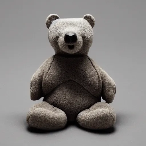 Prompt: a minimalist designer toy of a hiphop bear