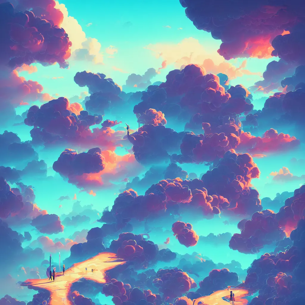 Prompt: a simple micro-service deployed to a datacenter, cloud, security, attack vector, trending on Artstation, painting by Jules Julien, Leslie David and Lisa Frank and Peter Mohrbacher and Alena Aenami and Dave LaChapelle muted colors with minimalism