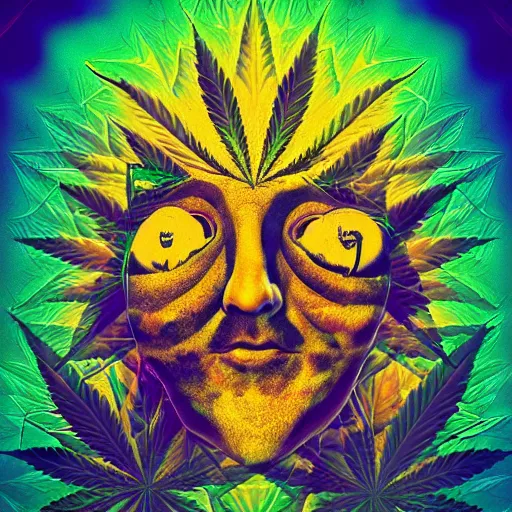 Image similar to cannabis hallucination of your own body crushing into a peaceful singularity, psychedelic, digital art, artstation