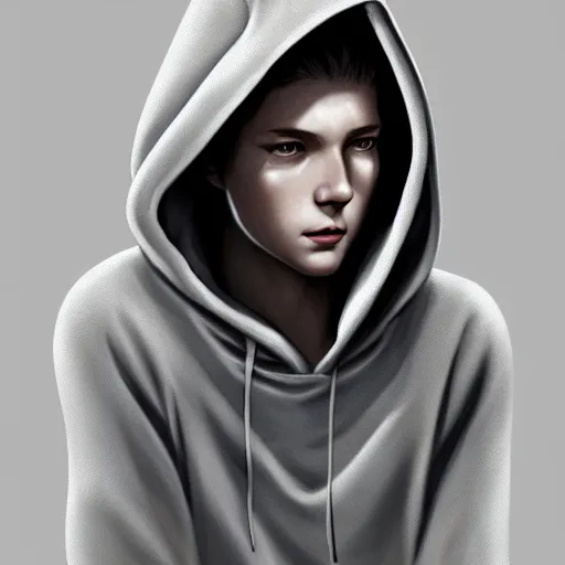 Image similar to portrait of alyx vance wearing a gray hoodie, sci - fi, intricate, elegant, highly detailed, digital painting, artstation, concept art, smooth, sharp focus, illustration, by bartek fedyczak, erak note, tooth wu, neil richards, kan liu, siwoo kim, jisu choe