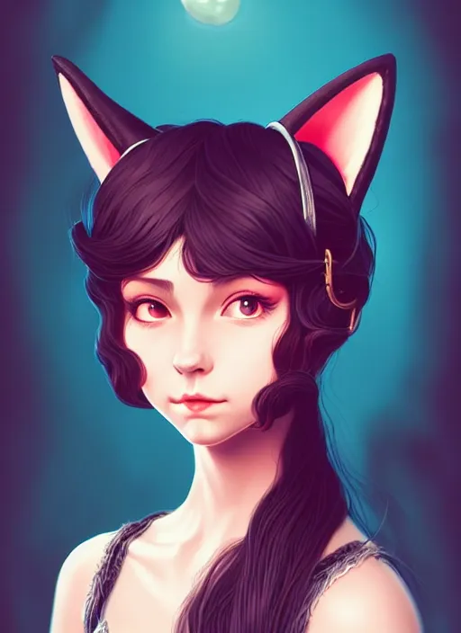 Image similar to a head and shoulders portrait of a female bard, d & d, fantasy art, award winning, fox ears, by ilya kuvshinov